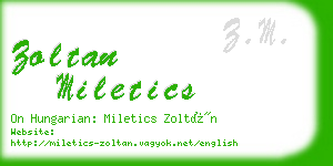 zoltan miletics business card